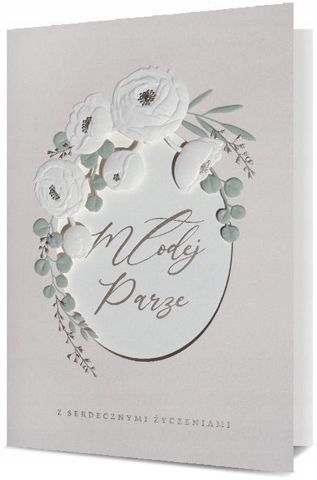 

Kartka ślubna z życzeniami delikatna Premium H1025