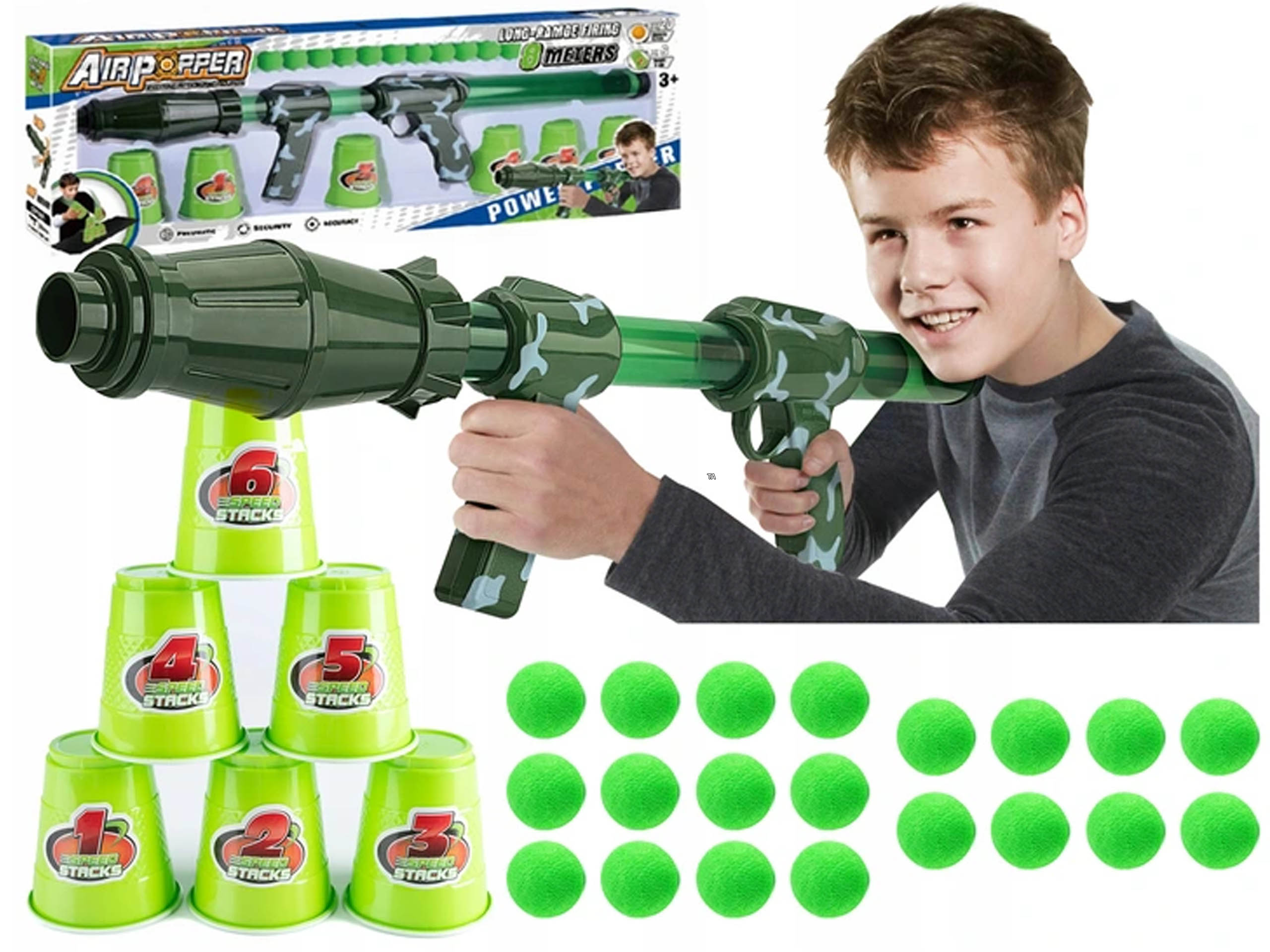 

Pistolet Karabin Wyrzutnia Na Kulki + Kubeczki