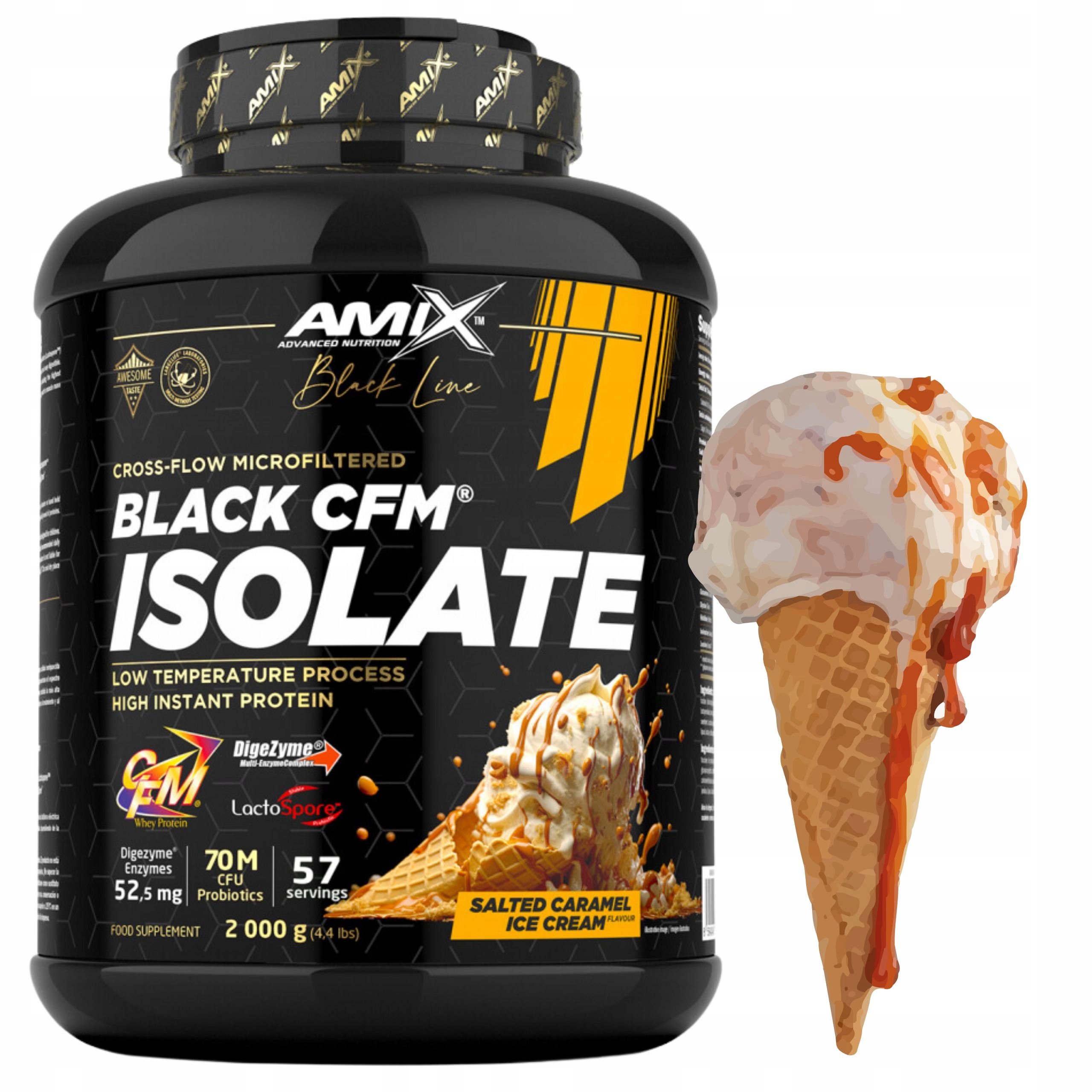 Proteinový izolát Wpi Protein Protein Slaný karamel Zmrzlina Cfm Amix 2 kg