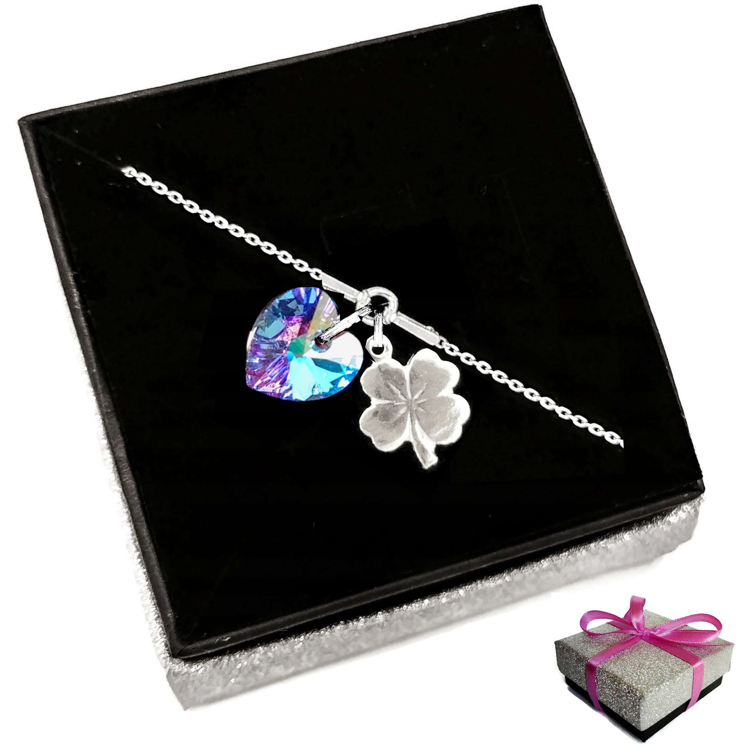 

Bransoletka Koniczynka Serce Srebro pr 925 Pudełko