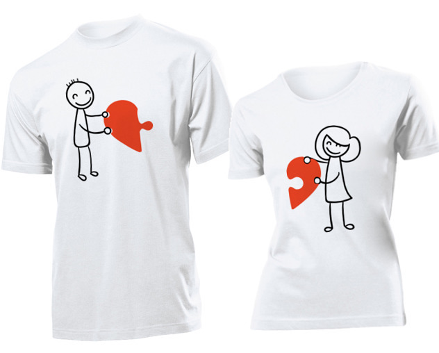 

Koszulki dla par Love Puzzle Serce S