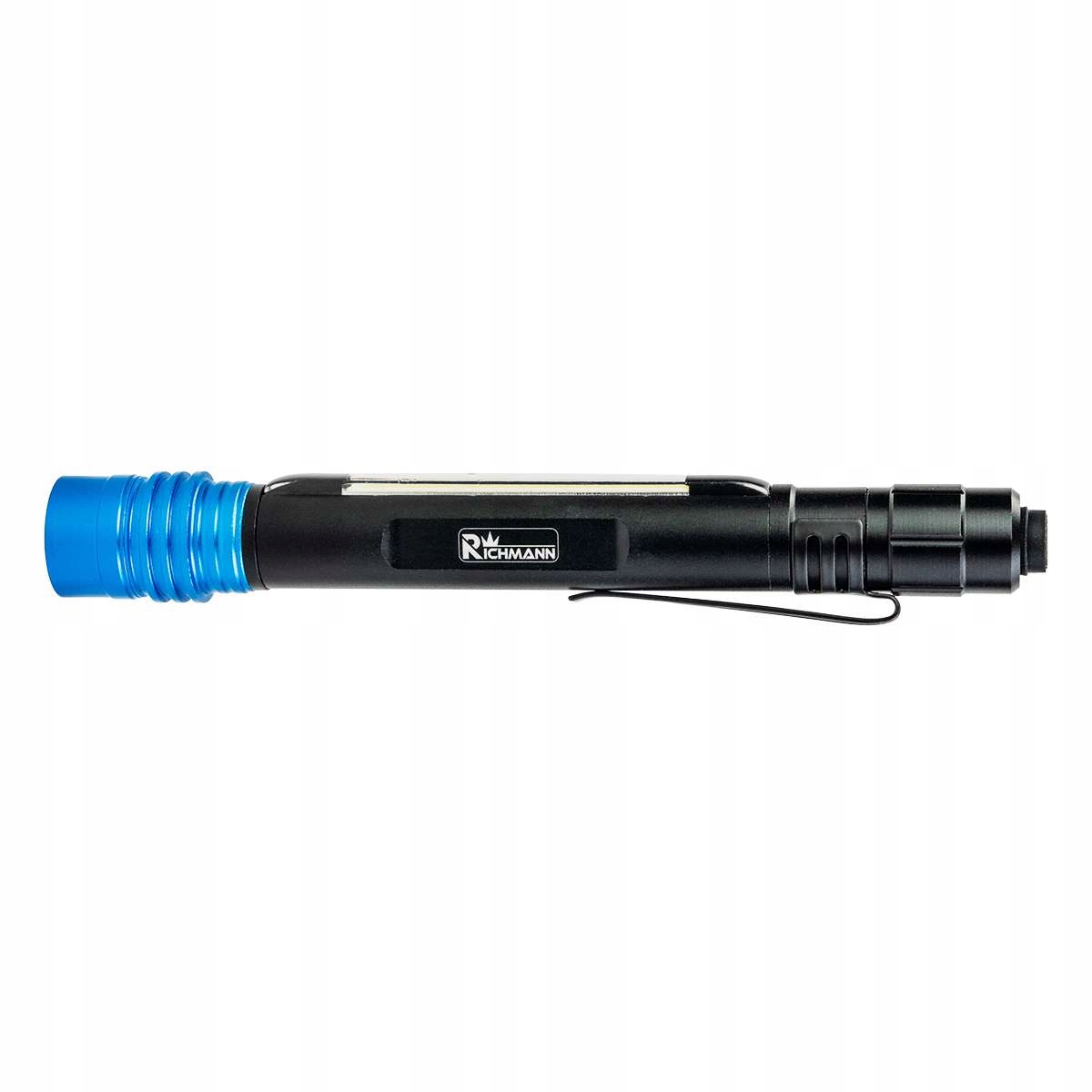latarka alu. długopisowa 3W+1W led 300 LM 142 mm zoom 2xAAA richmann C5915