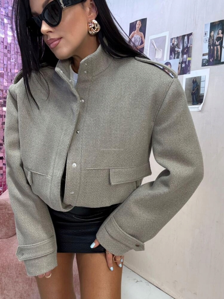 Bunda Bomber La Milla šedá/béžová vlna vel univerzální