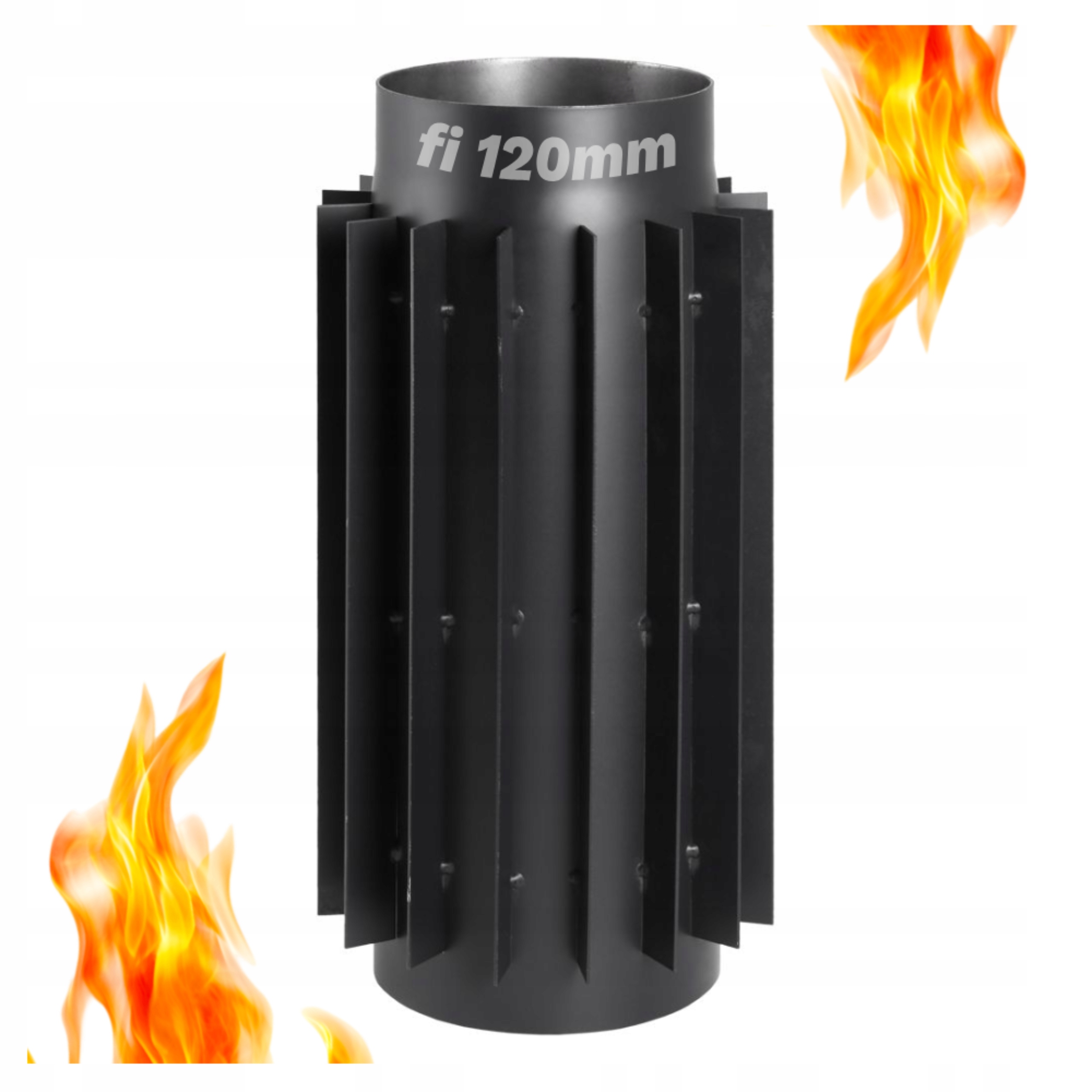 Ocelový Chladič Pro Krbová Kamna Trubka Žebrovaná Žáruvzdorná Fi 120 MM