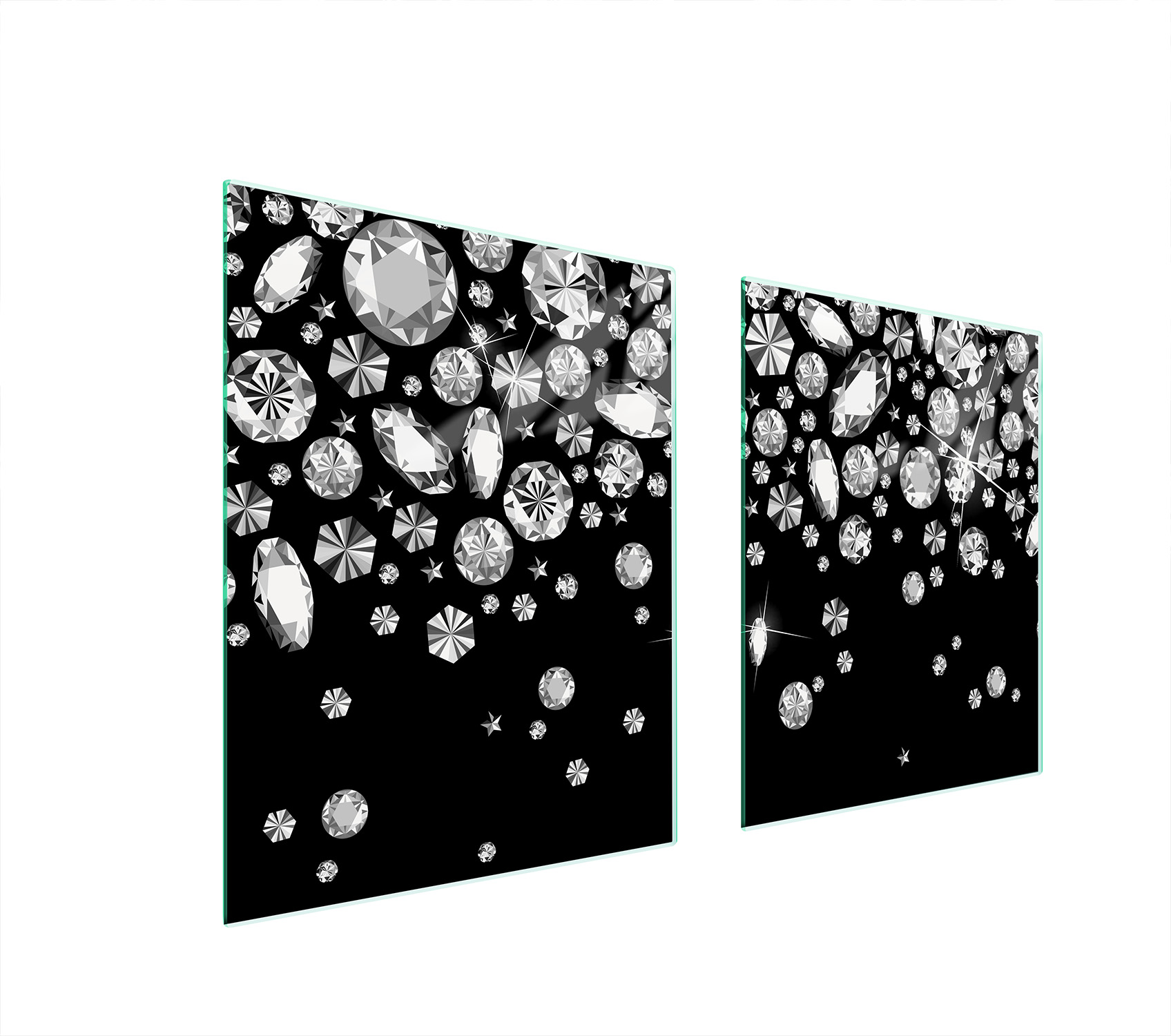 Skleněná Ochranná Deska Na Sporák 85x52 Diamanty Tvrzené Sklo