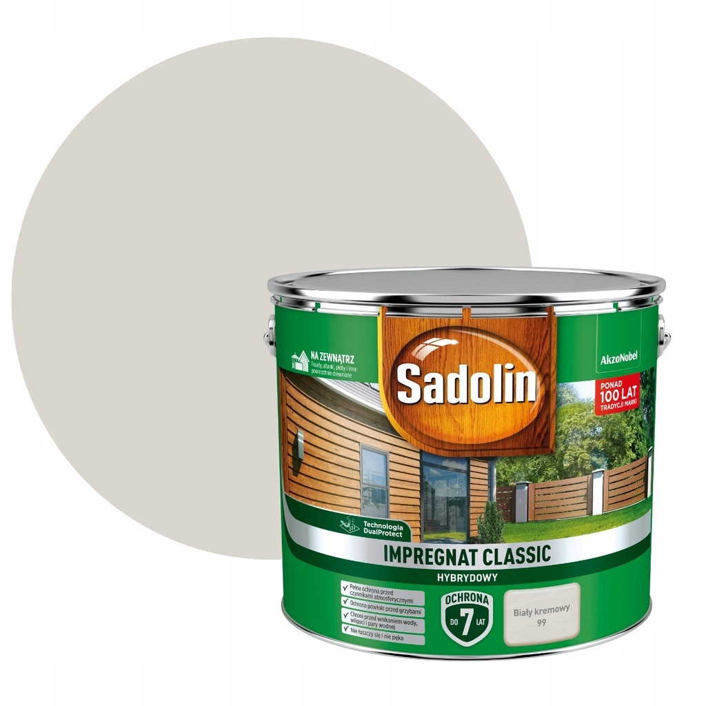 Sadolin Classic Impregnát na dřevo 9L Bílý Krém