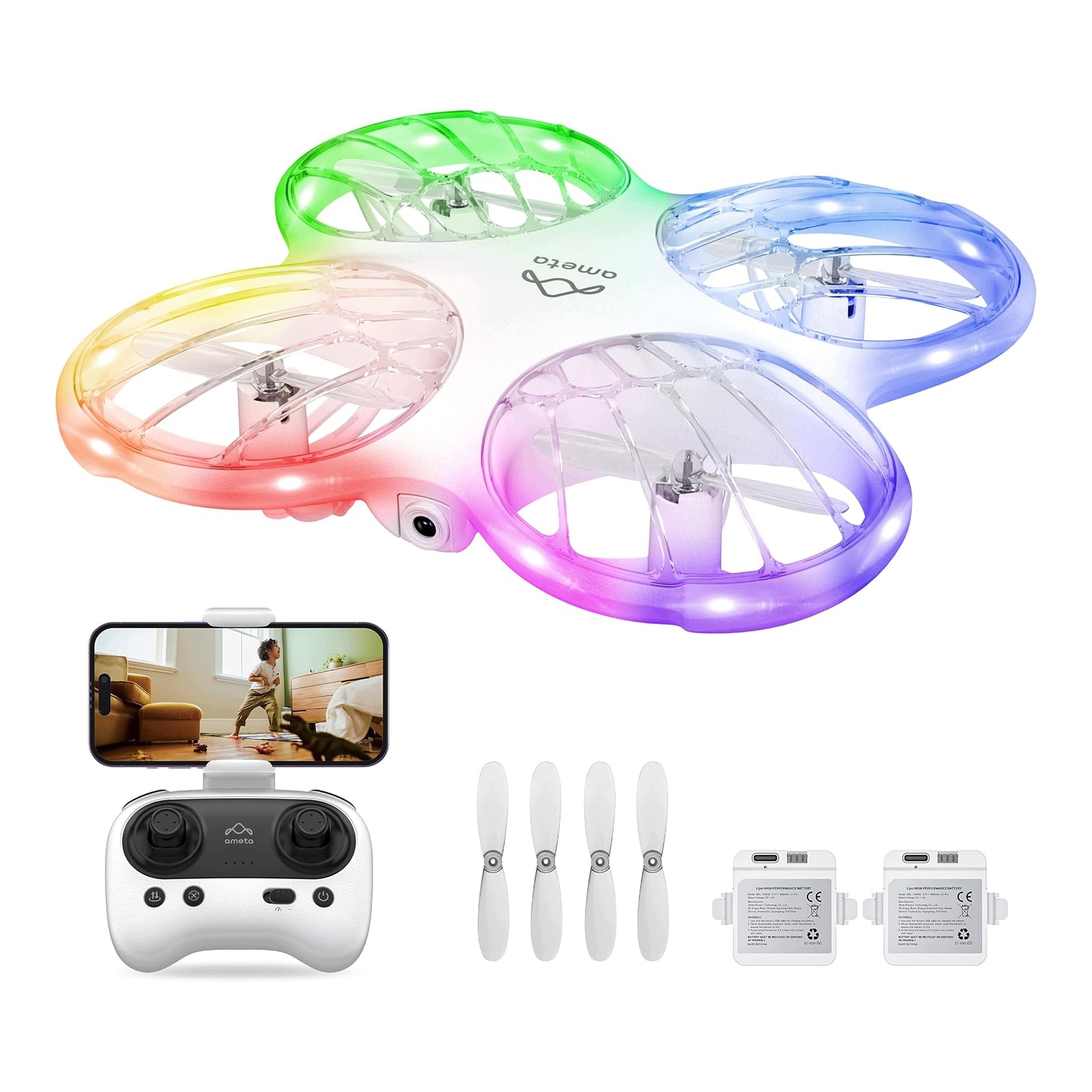 Dron dla dzieci z kamera 1080p do nauki programowania z podswietleniem Rgb