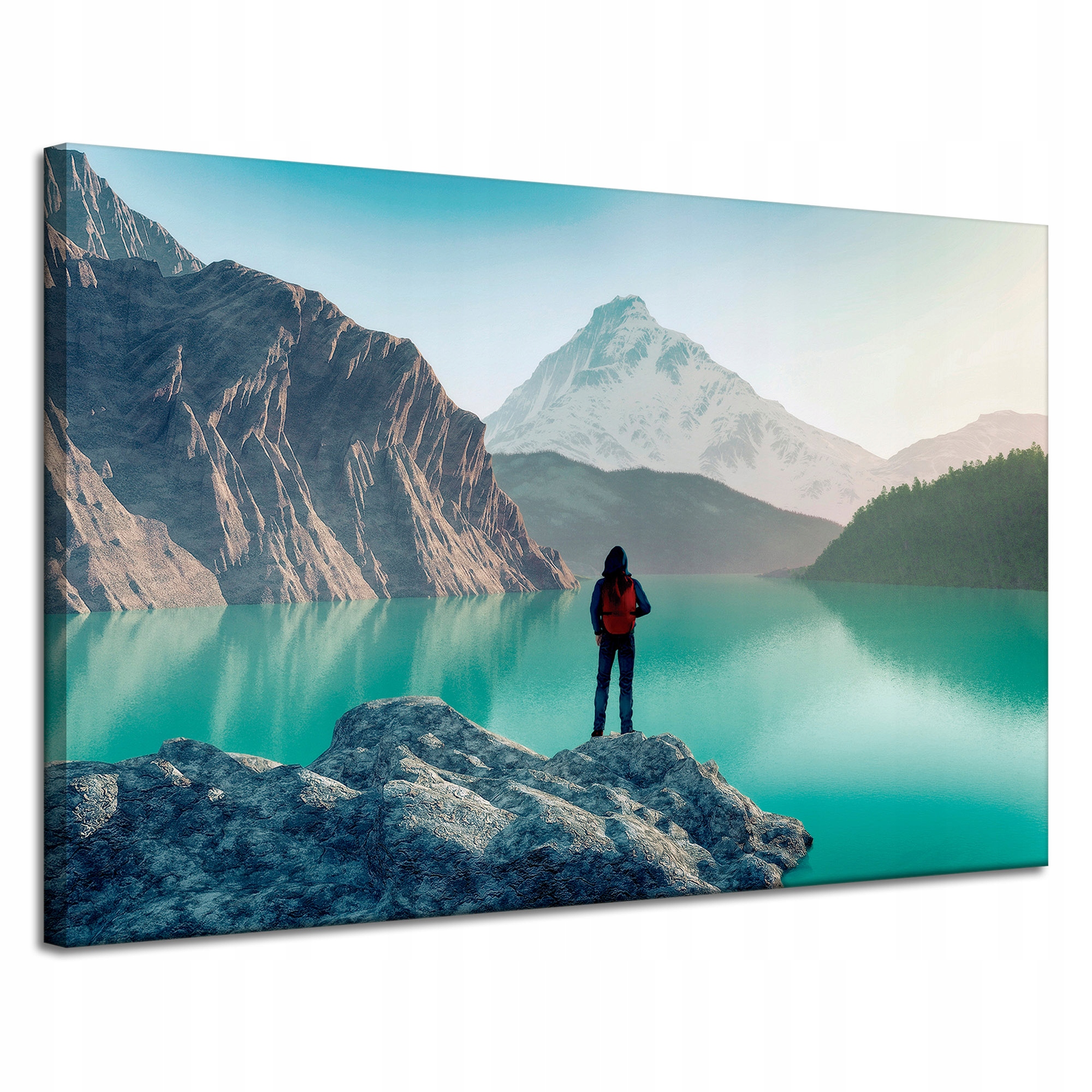 Obraz na plátně Horolezectví Jezero Příroda Krajina 120x80 cm