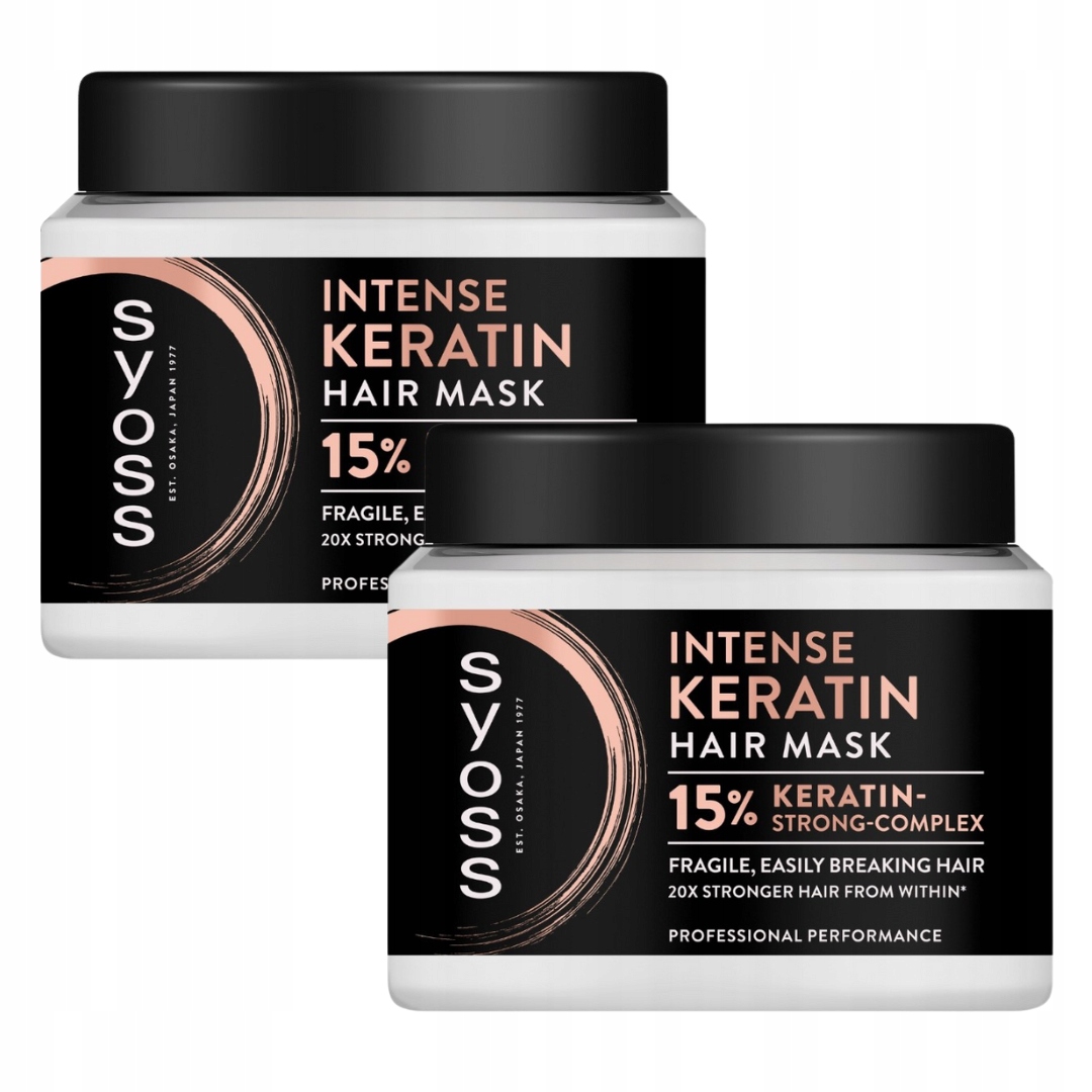 Syoss Intense Keratin maska pro lámavé vlasy Keratin-Strong 400 ml x 2 ks