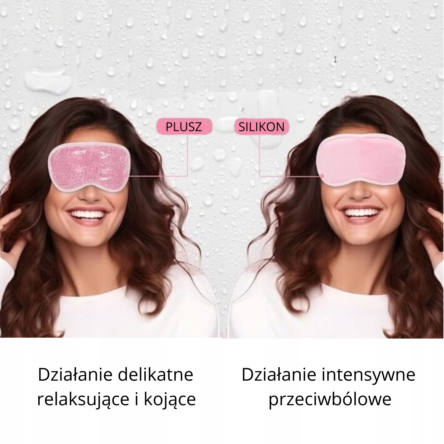 2 SZTUKI OPASKA ŻELOWA MASKA NA OCZY KOMPRES NA MIGRENĘ DO SPANIA Wzór dominujący bez wzoru