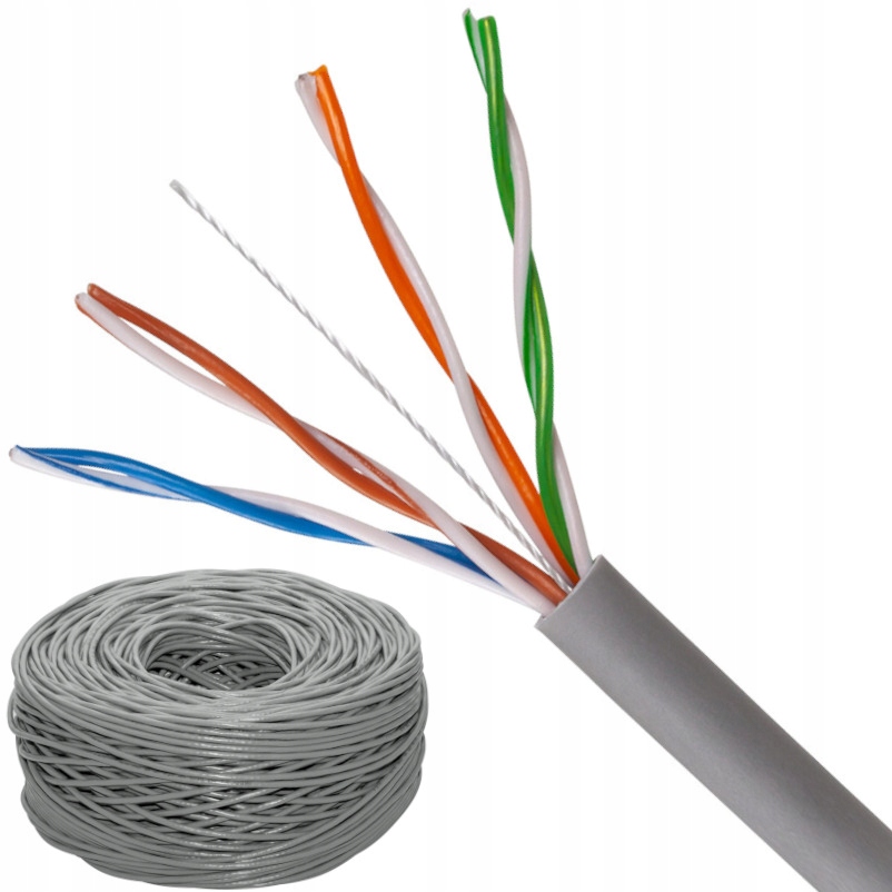 KABEL SIECIOWY SKRĘTKA UTP 4x2/0.5CCA 20 METRÓW - Sklep, Opinie, Cena w ...