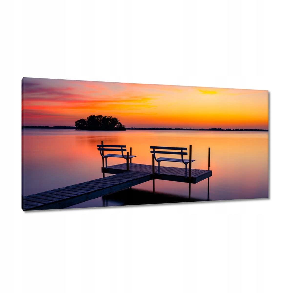 Obrazy 115x55 Západ slunce Jezero