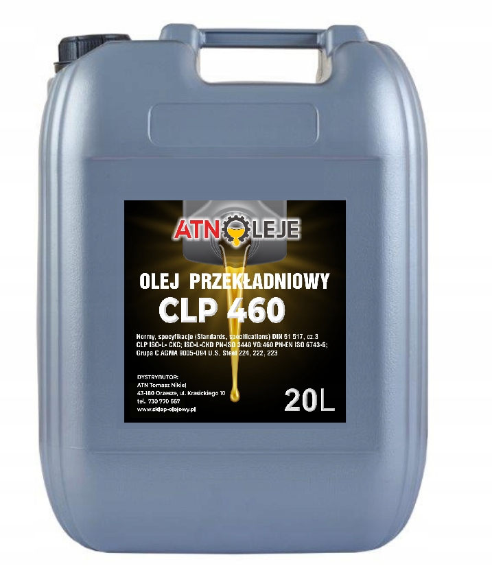 OLEJ PRZEKŁADNIOWY DIN 51 517, cz.3 CLP VG460 20L