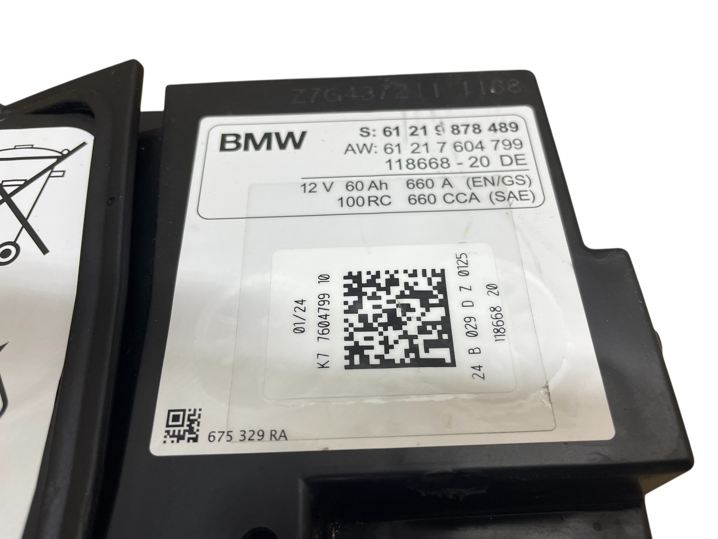 AKUMULATOR AGM START-STOP 12V 60AH 660AH BMW 2024R Original