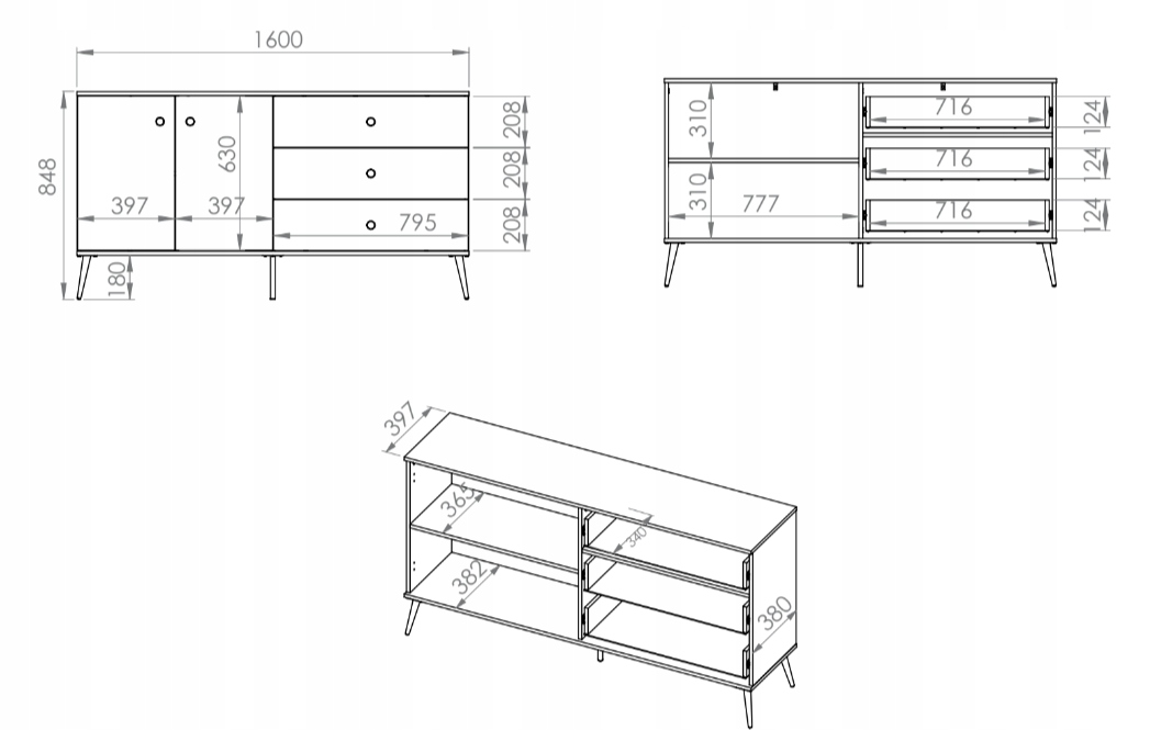 Meblościanka Zestaw Mebli Do Salonu 1 Labrador FRESTO ML