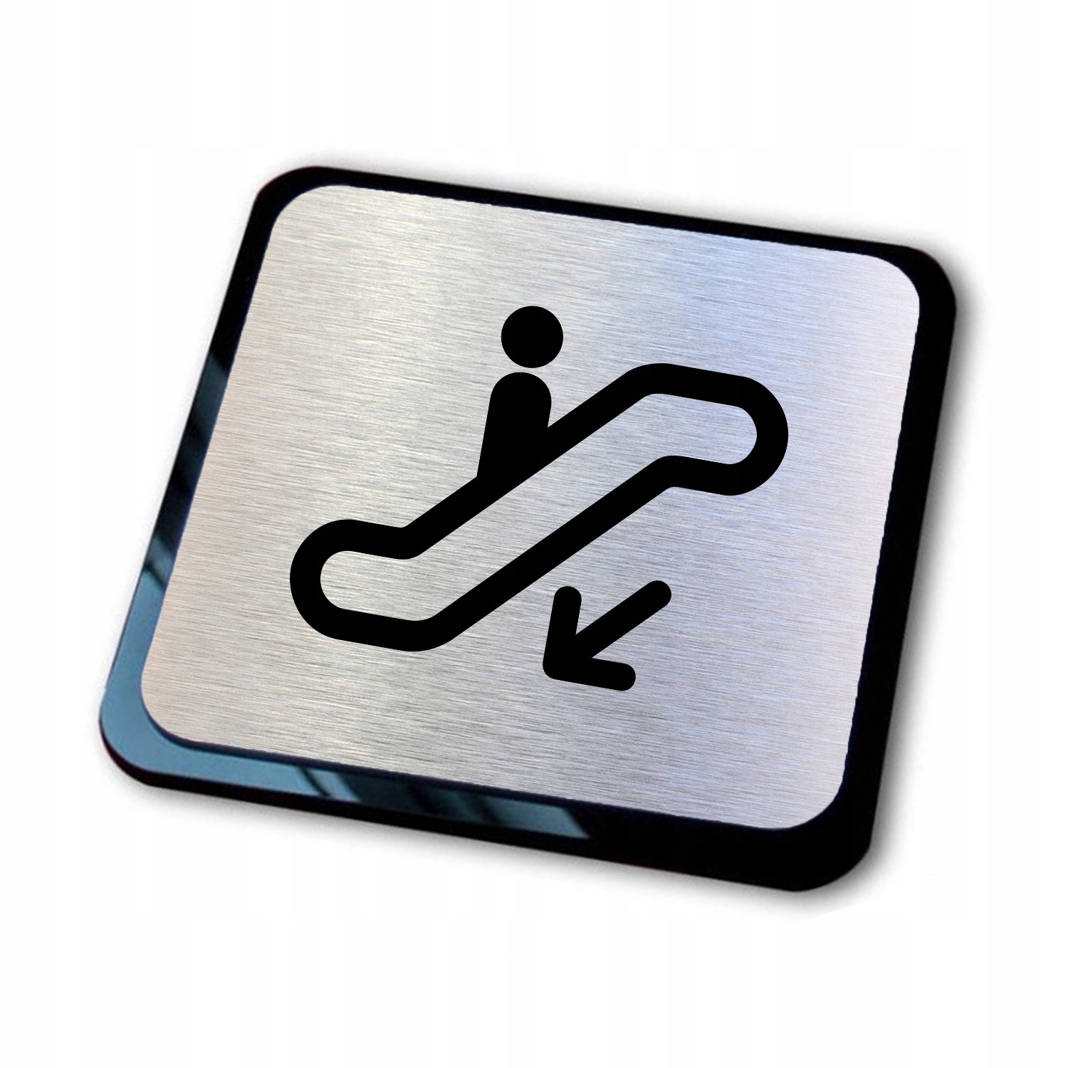 srebrna tabliczka informacyjna grawer ruchome dół