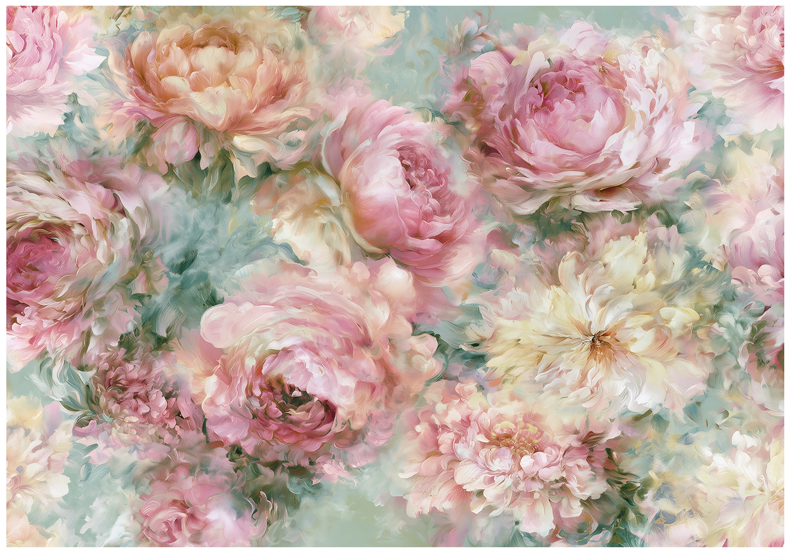 3D fototapeta Pivonky Peonie Ruže Maľované do predsiene kancelárie 400x280