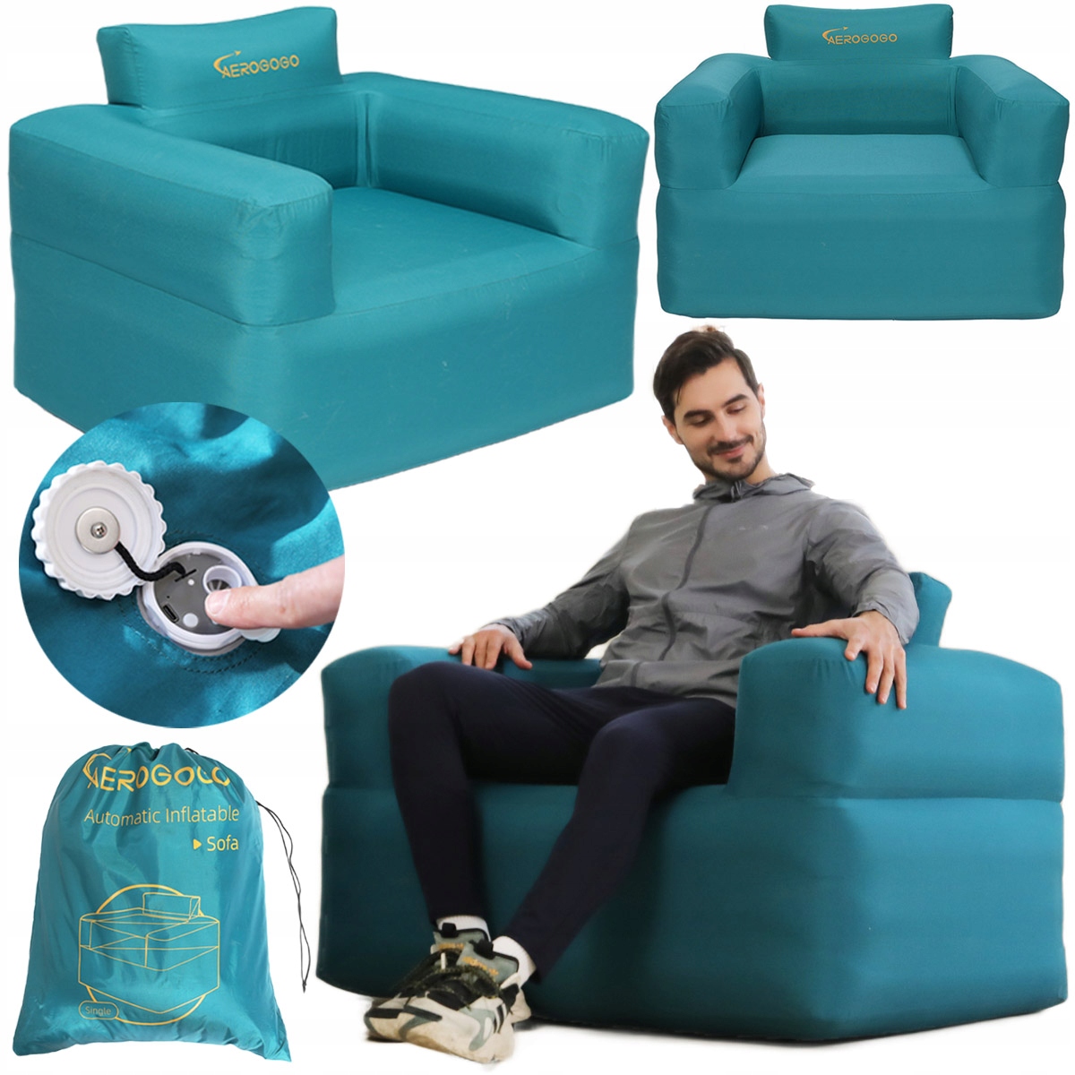 Aerogogo Nafukovací křeslo Sofa s automatickou Pumpou