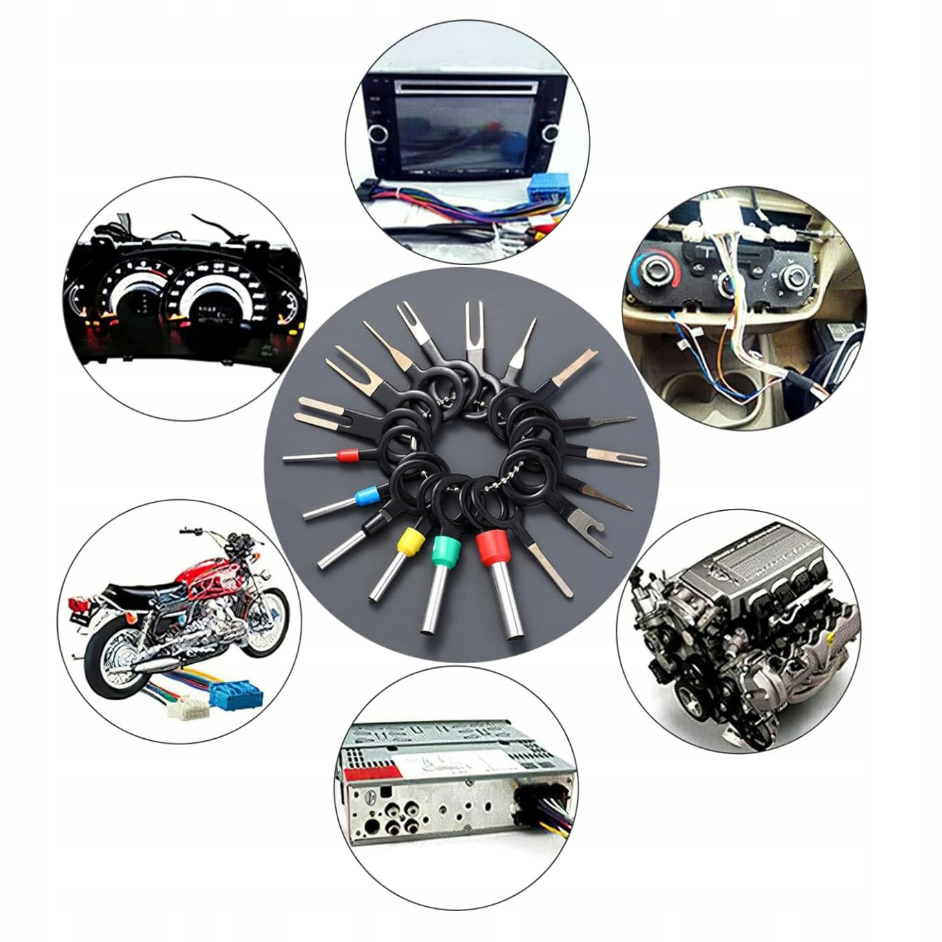 KONEKTORKI KABLOWE 290szt+KLUCZE WYJMAKI ZŁĄCZE 18szt+ZACISKARKA KONEKTORÓW Marka bez marki