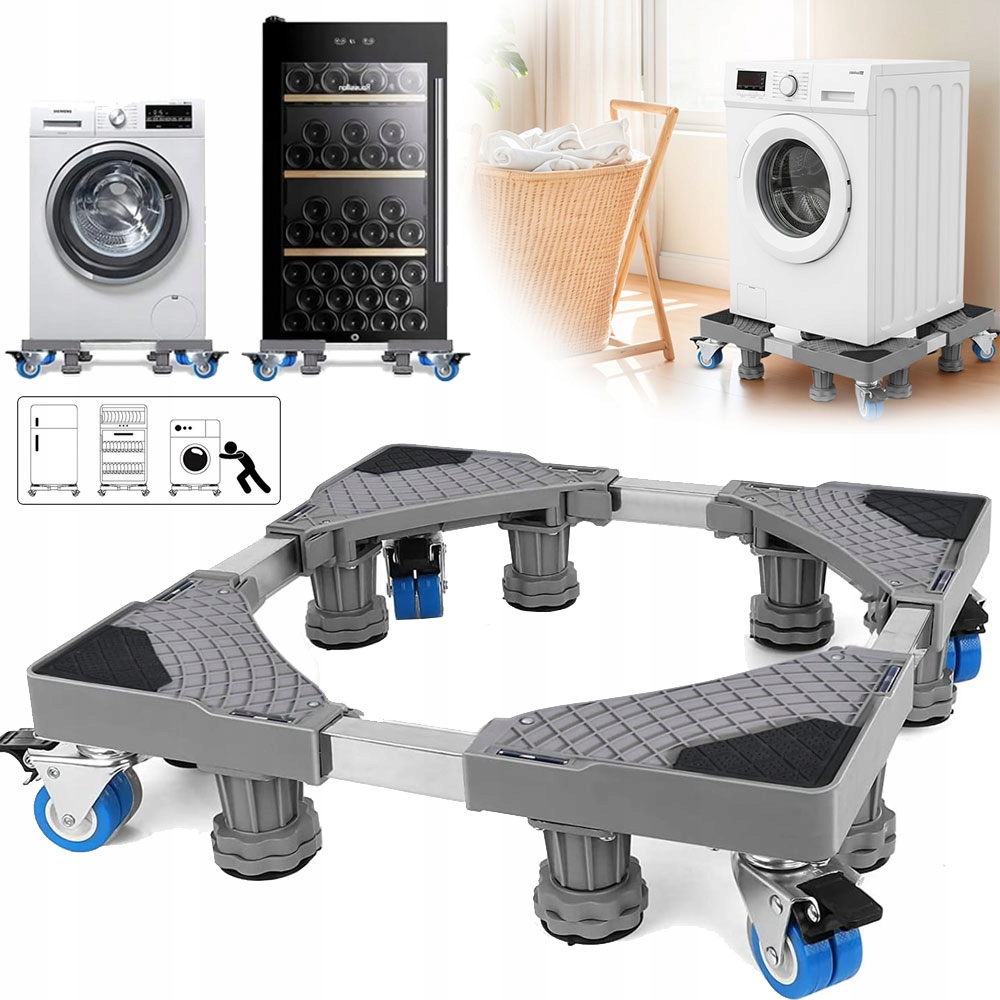 Podstawka Ruchoma Pod Pralkę Regulowana Podstawa Sprzęt Agd Z 4 Kółkami