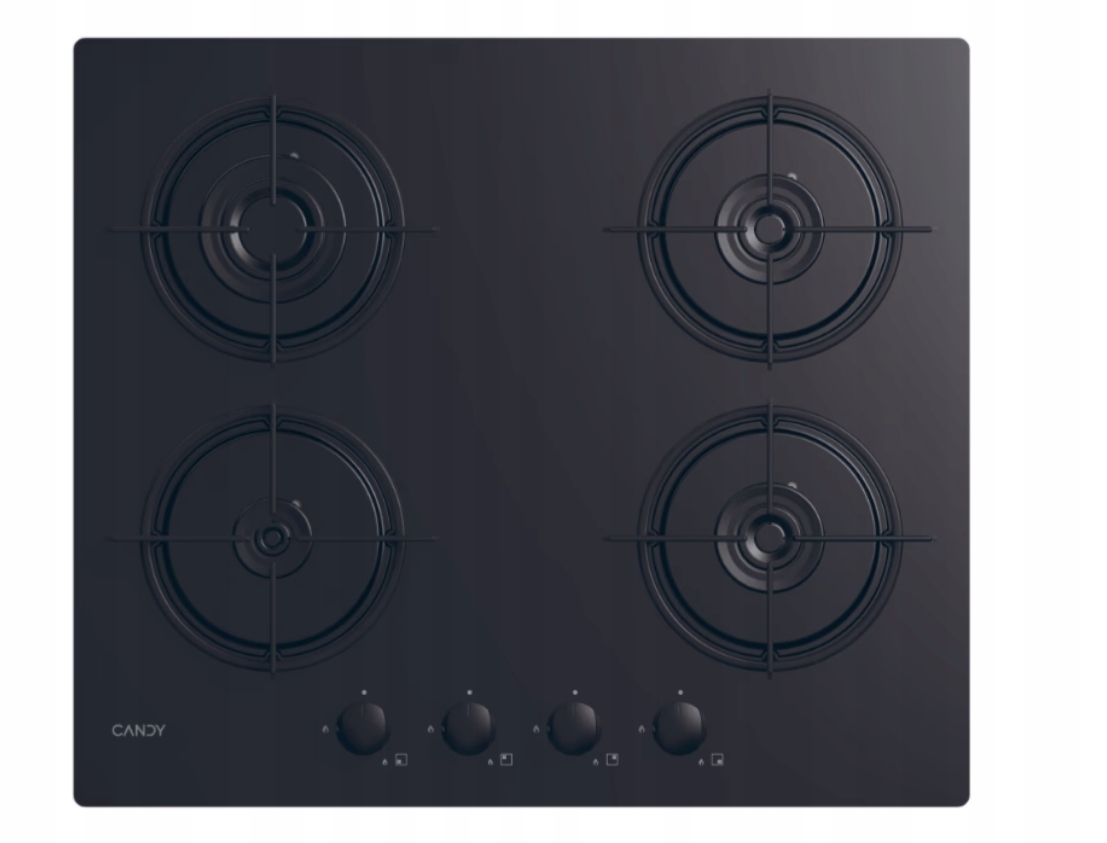 Candy CVW6BB Hob, Gas, Width 59,5 cm, 4 cooking zones, Mechanic control, Bl