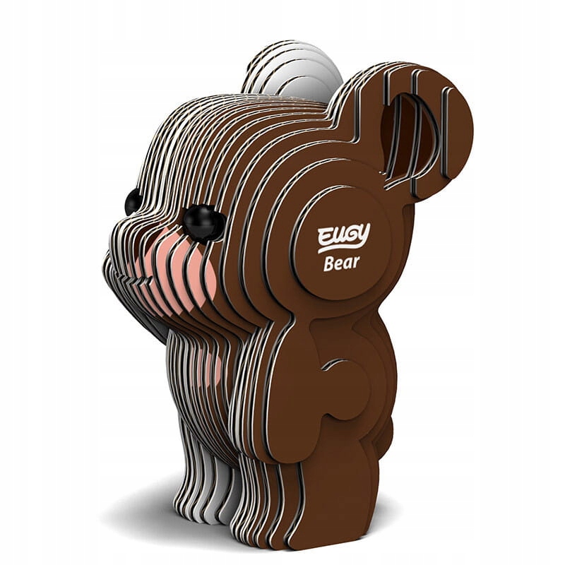 Brązowy Miś Niedźwiedź Zabawka Puzzle 3D Eko