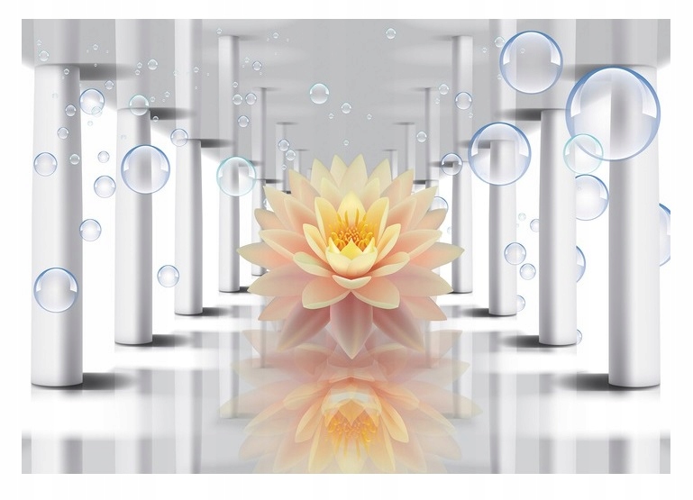 Fototapeta 3D Květiny Optický Tunel Bílá 254x184