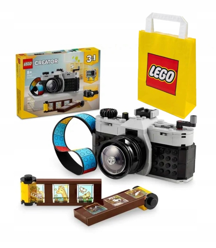 LEGO CREATOR 31147 APARAT W STYLU RETRO + LEGO TORBA PAPIEROWA ŚREDNIA