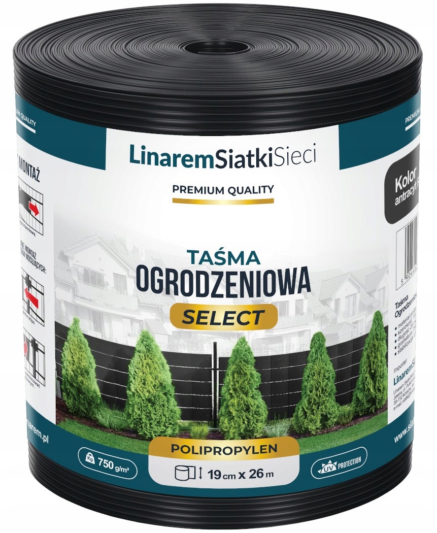 

Taśma Ogrodzeniowa Premium Select 19x26m Antracyt