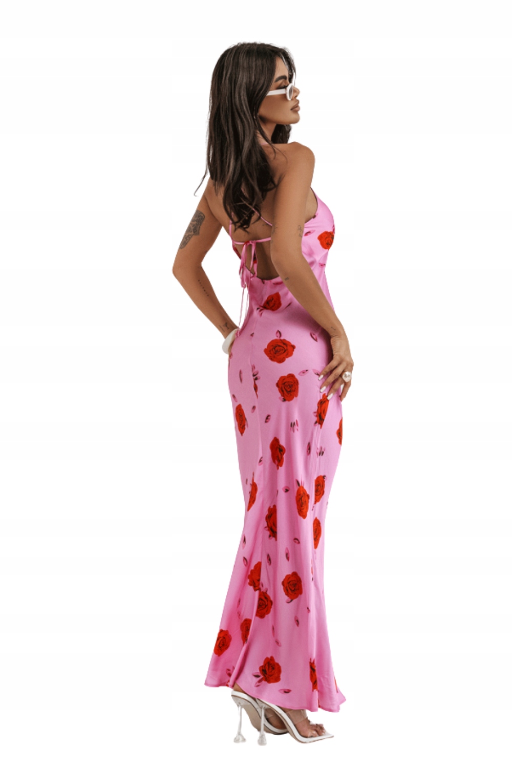 Viskózová Spodní Prádlo Maxi Šaty Liška S Růžemi