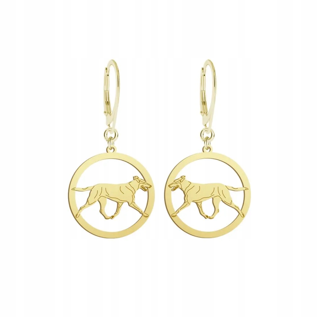 Náušnice Zlaté se psem Skotský krátkosrstý ovčák 925 na biglu Gravírování