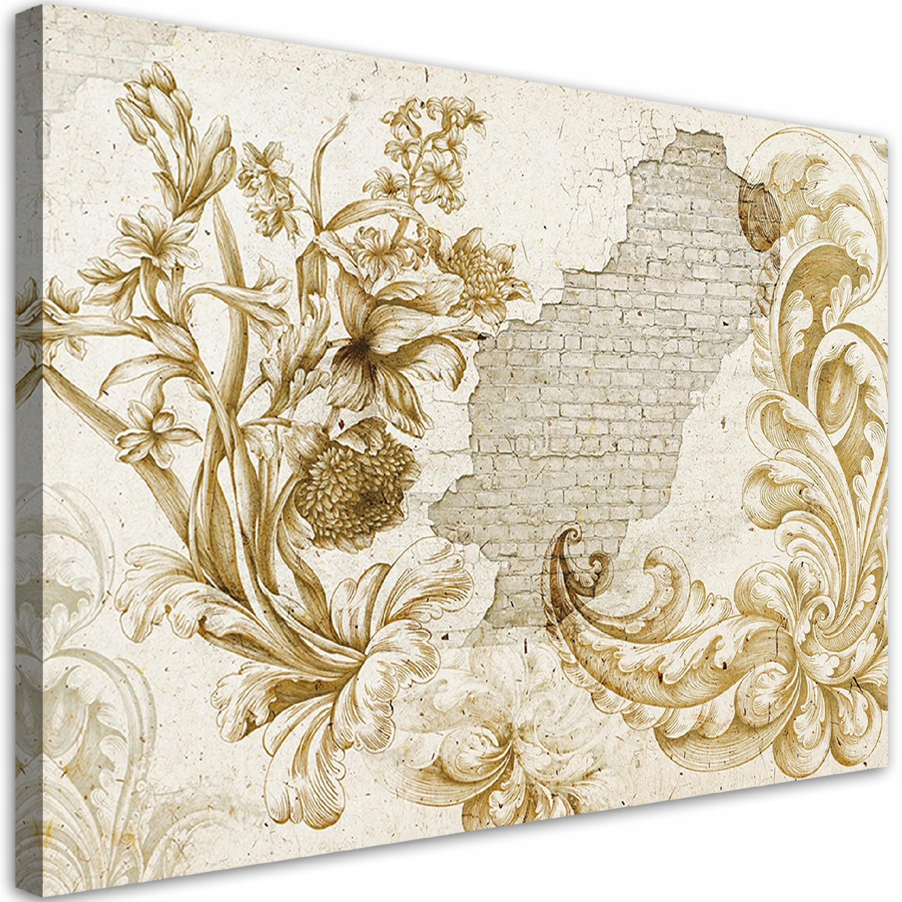 Obraz na plátne, Rastlinný Fresk boho 120x80