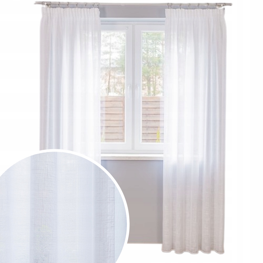 

Firana gotowa typu len na taśmie 140x250 cm