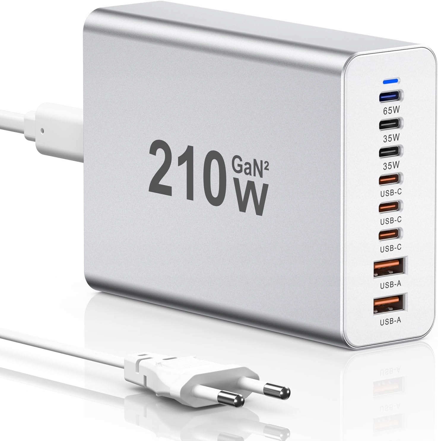 Síťová Nabíječka Sccvee Usb-a Usb-c 210W Napájecí Kostka Gan Fast Charger