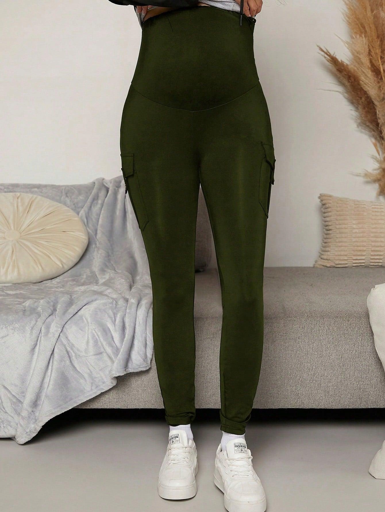 CIEMNO ZIELONE GŁADKIE DOPASOWANE SPODNIE DŁUGIE KIESZENIE SHEIN 38 Rozmiar 38