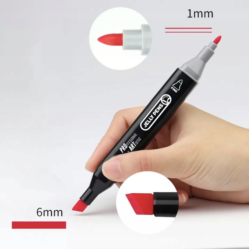 MARKERY mazaki dwustronne 24szt flamastry pisaki DWUSTRONNE do szkoły biura Marka Jelly Pens