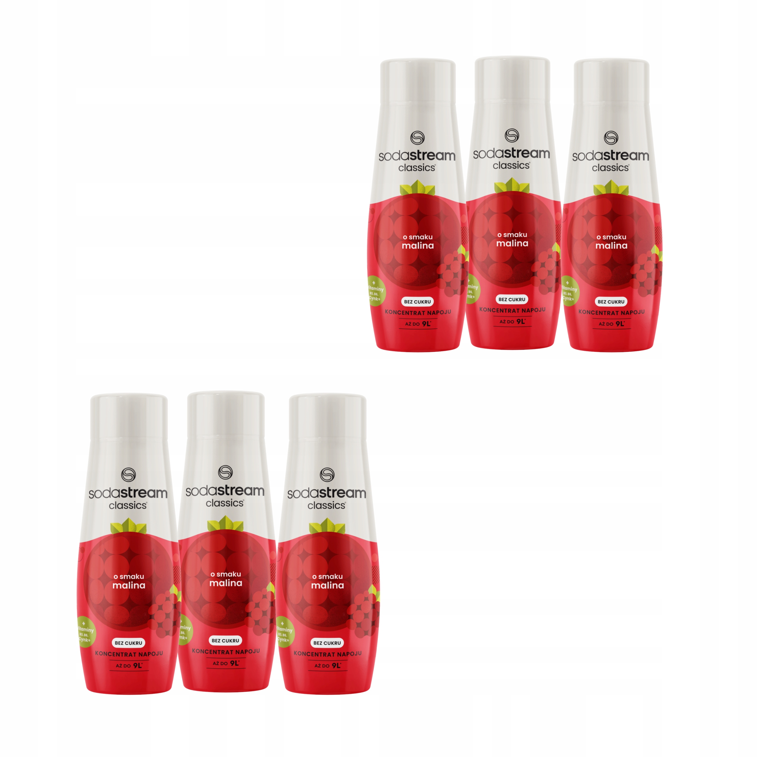 Levně 6 x Malina Zero sirup do vody SodaStream Ovocný koncentrát pro saturátor