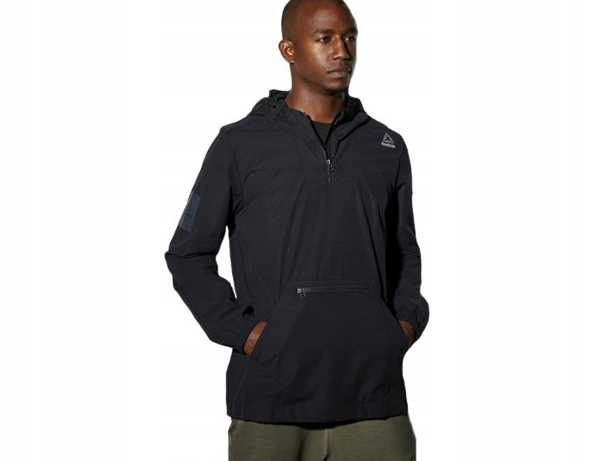 Sportovní bunda Reebok pro muže, termoaktivní, tréninková větrovka s kapucí