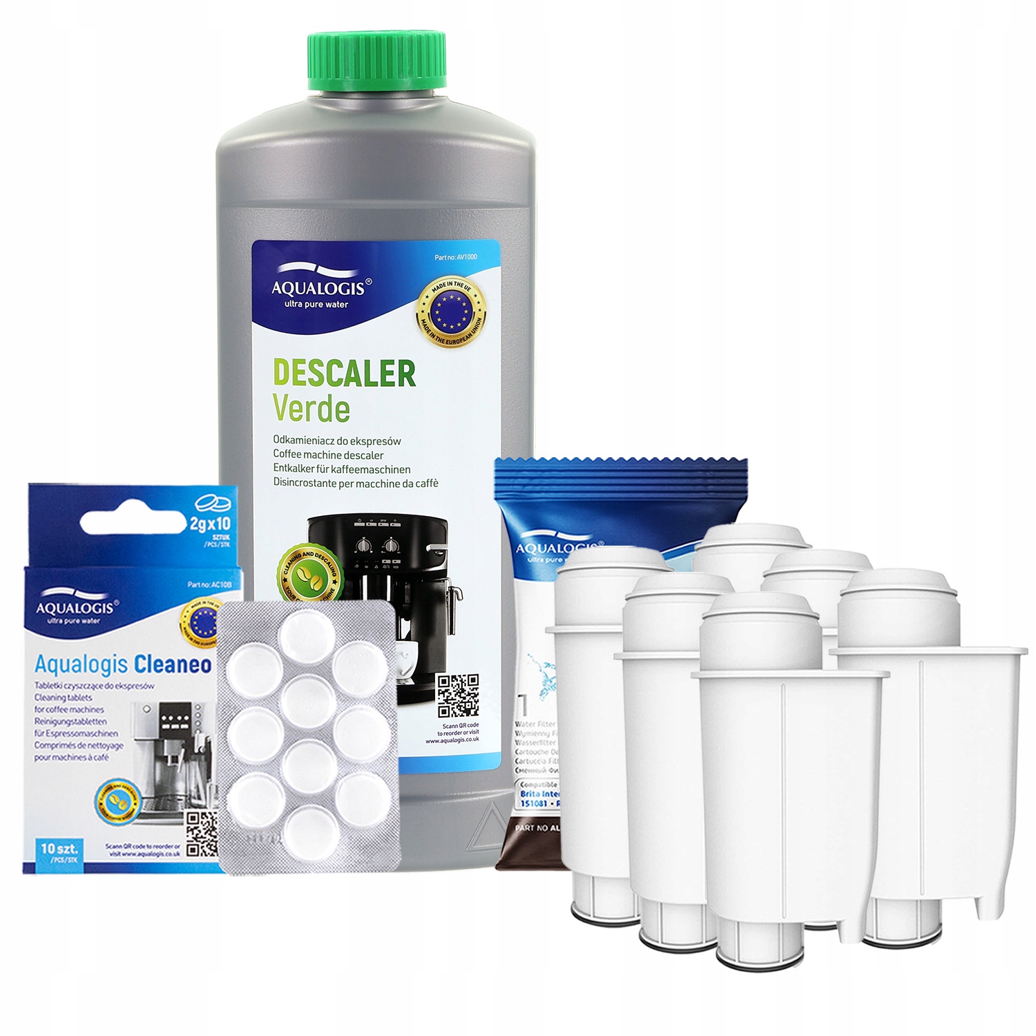 Sada příslušenství pro kávovar Philips AL-Inte+, Cleaneo 10tab, Verde 1L