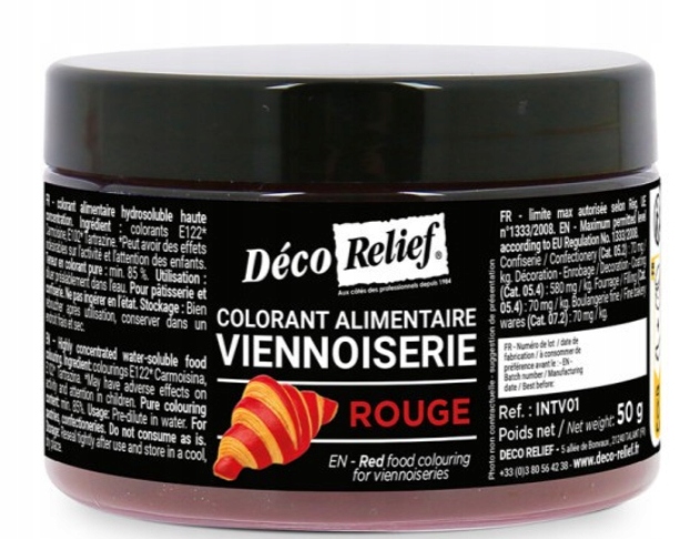 Barwnik czerwony w proszku do ciast INTV01 50g