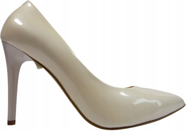 krémové klasické kožené lodičky klasika, elegantní klasické lodičky Sala 40,5