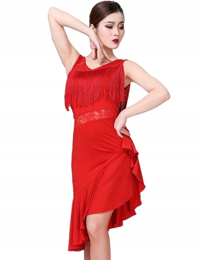 Sukienka Do Tańca Damska Strój Czerwona S M 93
