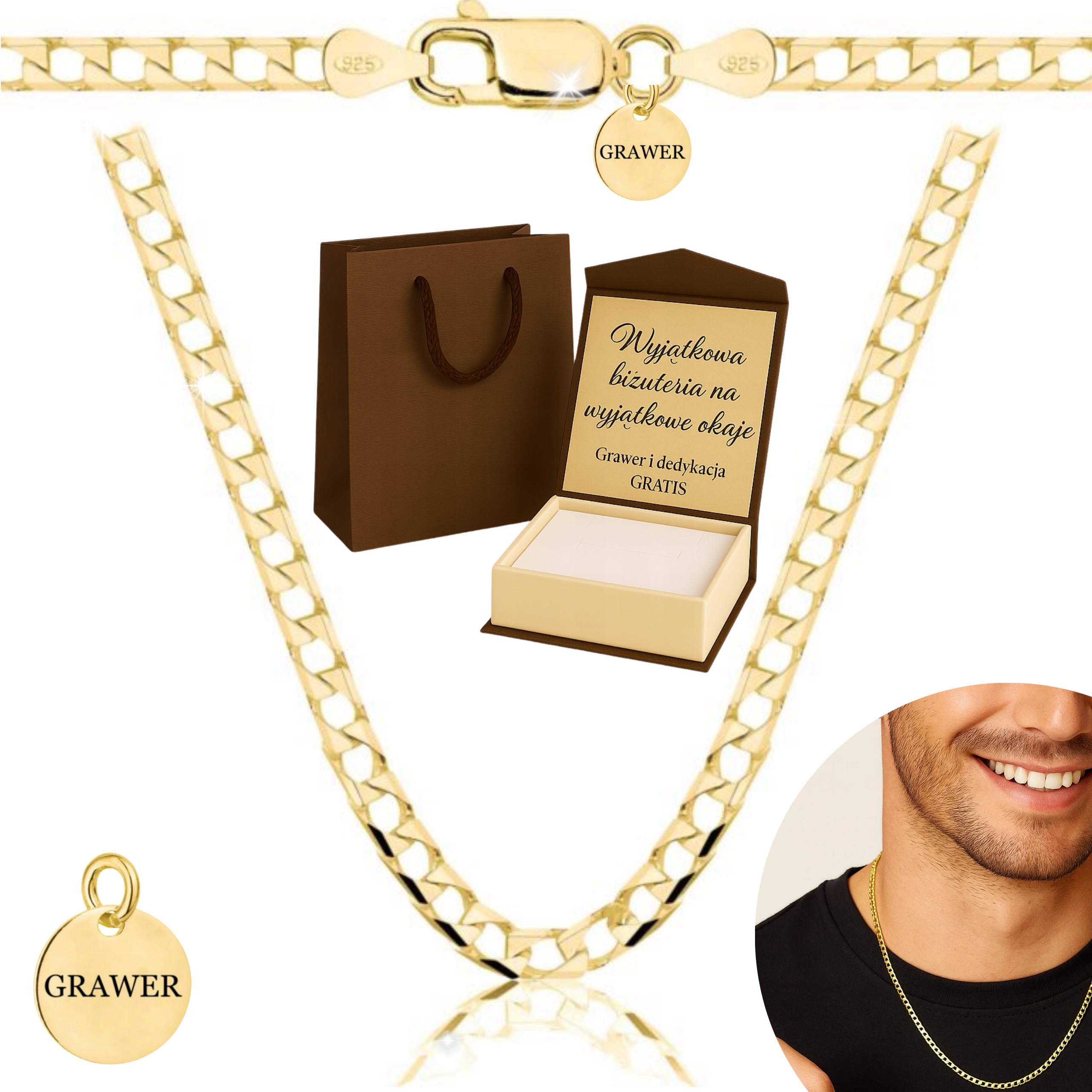 Zlatý Řetízek Cubana Ryzost 925 585 3,3 MM Kubánská Vazba Gravírování