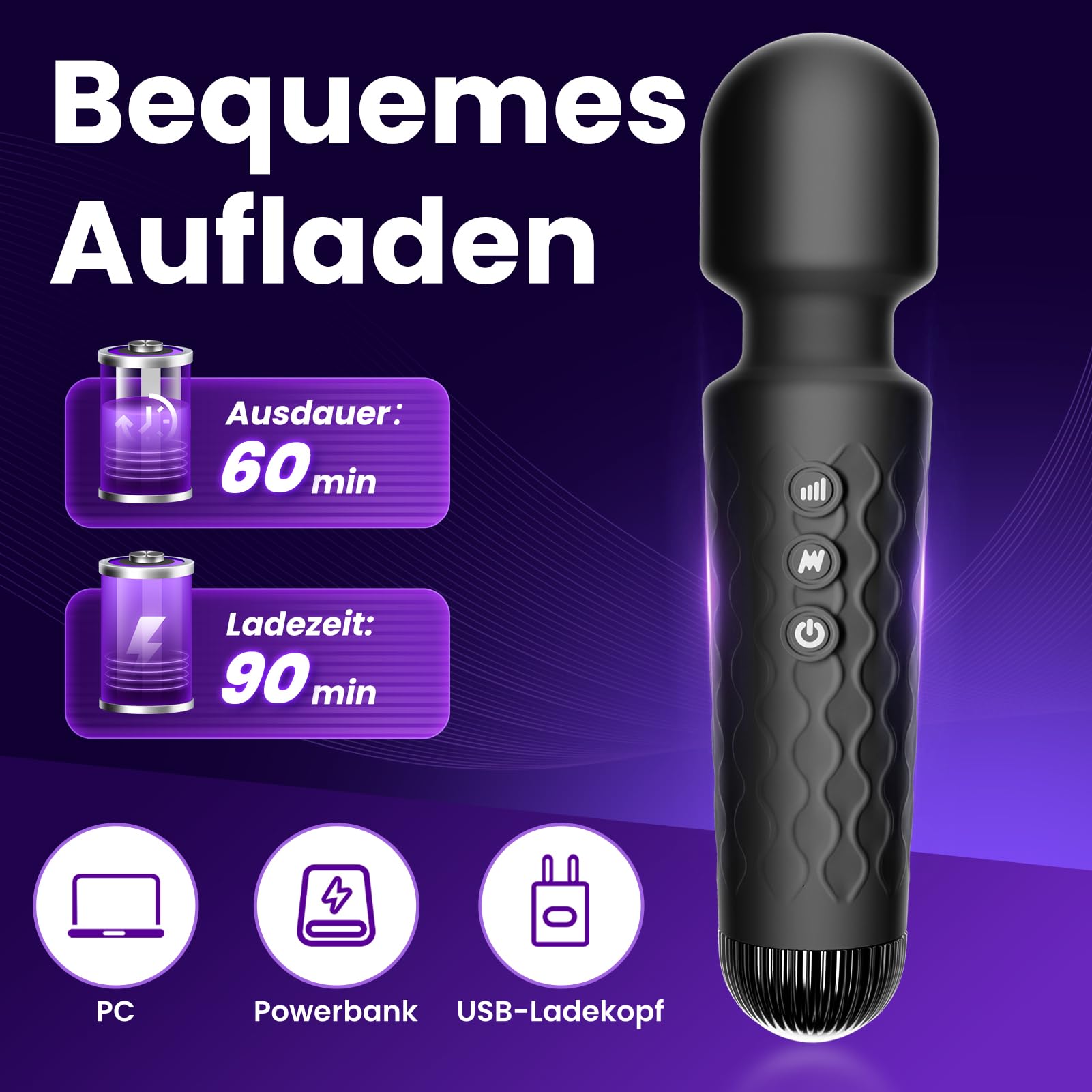 GOBEKEN Wibrator Dla Kobiet Dildo Sterowany Aplikacją 20 Trybów Czarny — miniatura 4