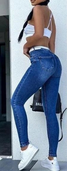 Spodnie Jeansy Niebieskie Rurki Push Up 38 Rozmiar 38