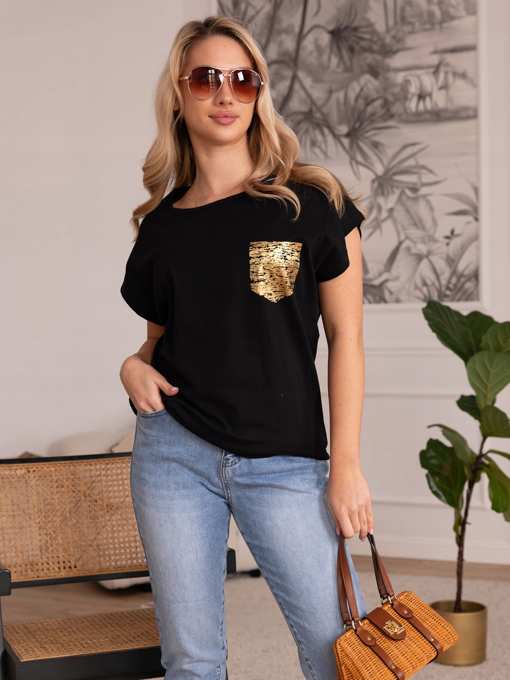 BAWEŁNIANA BLUZKA DAMSKA T-SHIRT PODKOSZULKA Marka Mabaje