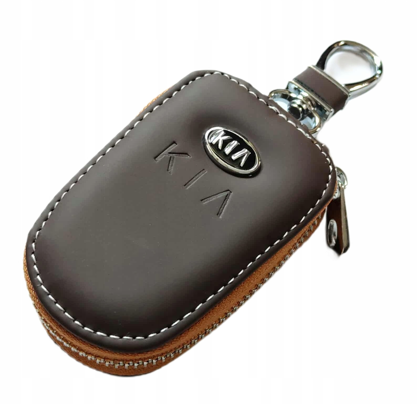 KIA ETUI POKROWIEC SKÓRZANY NA KLUCZYK BRĄZOWY PREMIUM