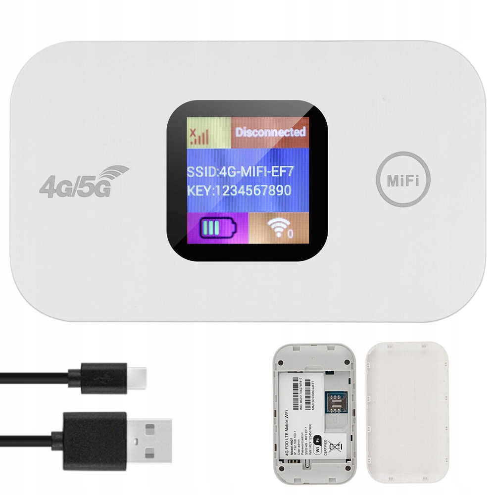 Przenośny mobilny router Wi-Fi 4G gniazdo karty Sim, 2100 mAh