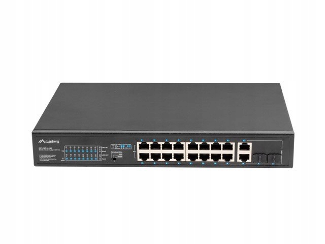 Lanberg Przełącznik Switch 16X100MB POE+/2XCombo n