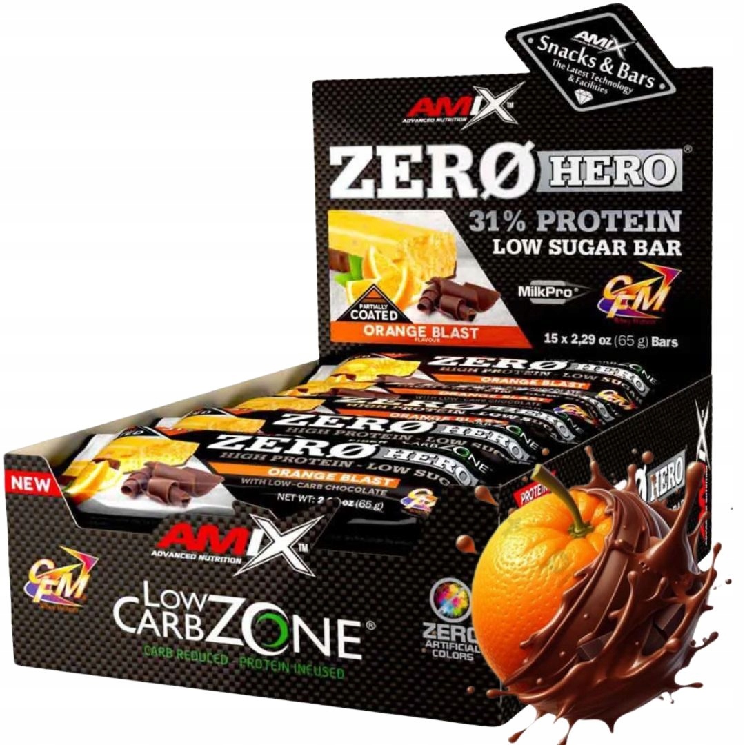 Amix Zero Hero 65g Baton Keto Bez Cukru dla diabetyków cukrzyków